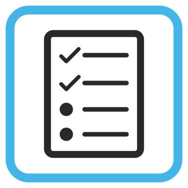 Denetim listesi sayfa vektör simgesi bir çerçeve içinde