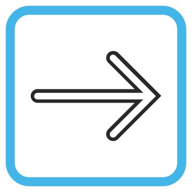 Ok sağ vektör simgesi bir çerçeve içinde