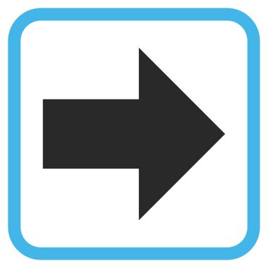 Ok sağ vektör simgesi bir çerçeve içinde