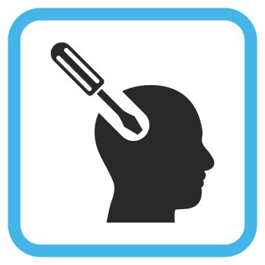 Beyin aracı vektör simgesi bir çerçeve içinde