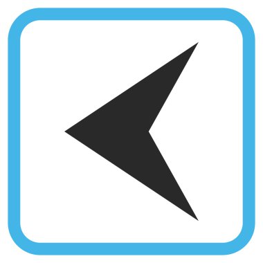 Ok ucu sol vektör simgesi bir çerçeve içinde