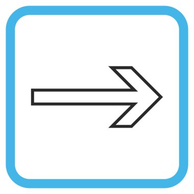 Ok sağ vektör simgesi bir çerçeve içinde