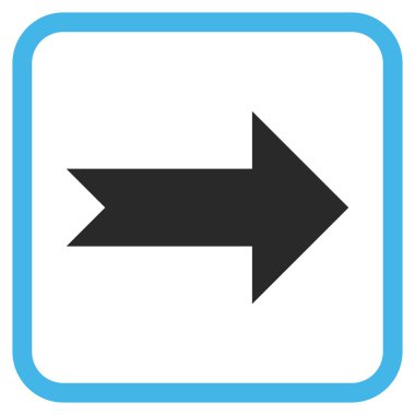 Ok sağ vektör simgesi bir çerçeve içinde