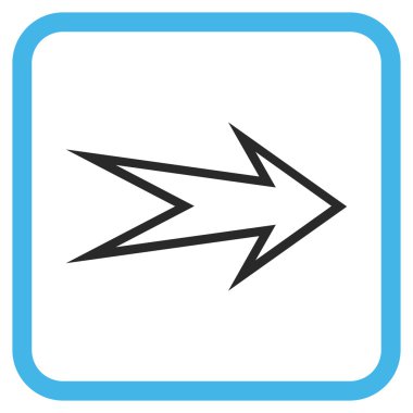 Ok sağ vektör simgesi bir çerçeve içinde