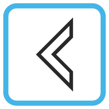 Ok ucu sol vektör simgesi bir çerçeve içinde