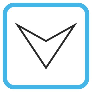 Vektör simgesi bir çerçeve içinde aşağı ok ucu