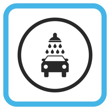 Oto yıkama vektör simgesi bir çerçeve içinde