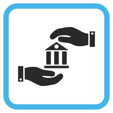 Banka hizmet vektör simgesi bir çerçeve içinde