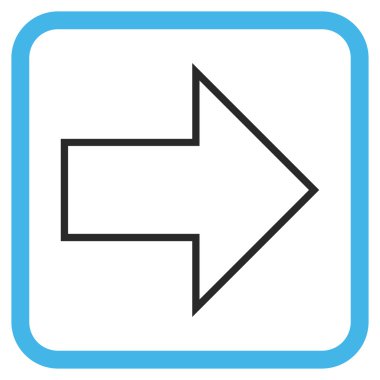 Ok sağ vektör simgesi bir çerçeve içinde