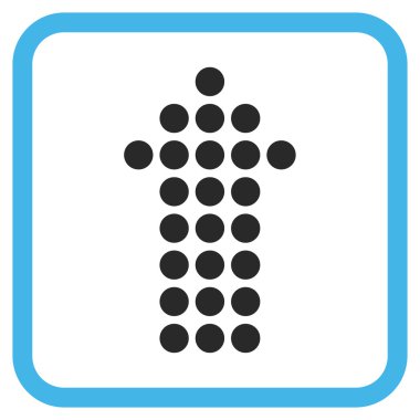 Vektör simgesi bir çerçeve içinde yukarı noktalı ok