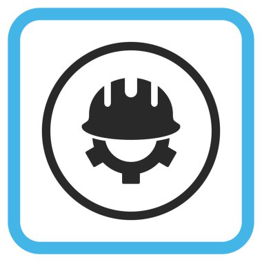 Geliştirme kask vektör simgesi bir çerçeve içinde