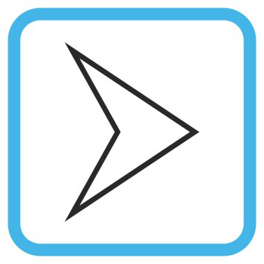 Ok ucu doğru vektör simgesi bir çerçeve içinde