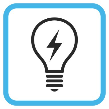 Elektrikli ampul vektör simgesi bir çerçeve içinde