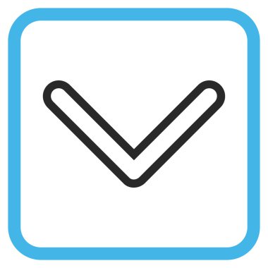 Vektör simgesi bir çerçeve içinde aşağı ok ucu