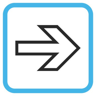 Ok sağ vektör simgesi bir çerçeve içinde