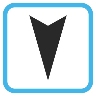 Vektör simgesi bir çerçeve içinde aşağı ok ucu