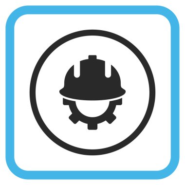 Geliştirme kask vektör simgesi bir çerçeve içinde