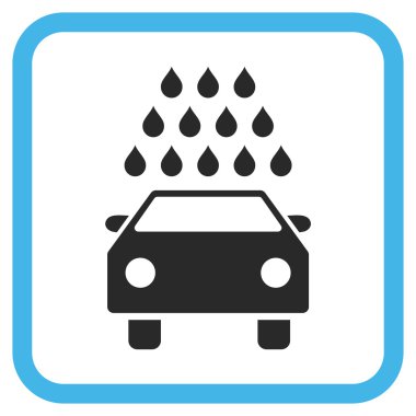 Oto yıkama vektör simgesi bir çerçeve içinde