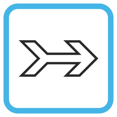 Ok sağ vektör simgesi bir çerçeve içinde