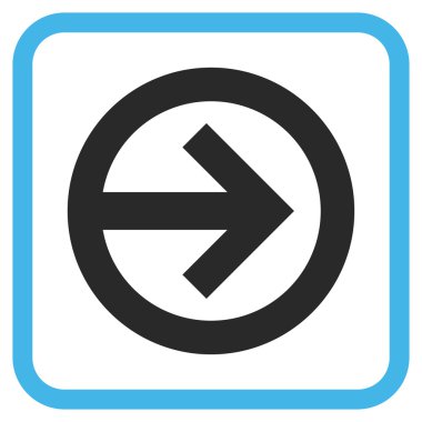 Yöne doğru vektör simgesi bir çerçeve içinde