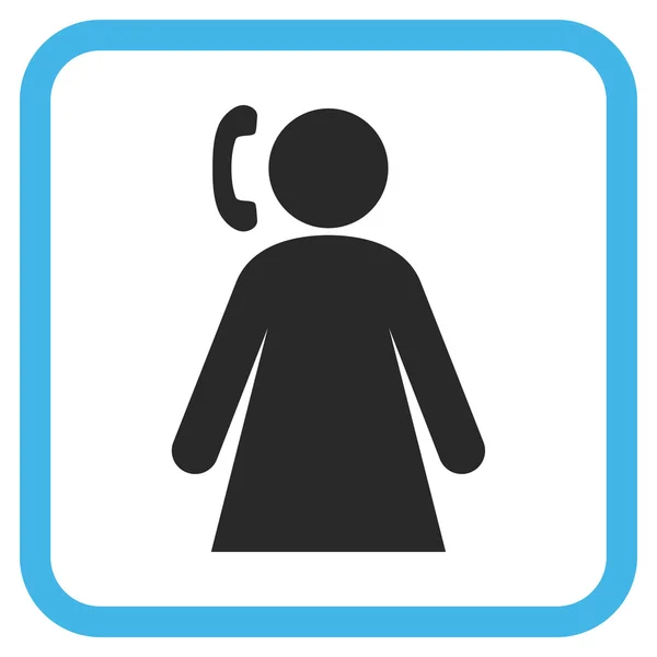 Chamando ícone de vetor de mulher em uma moldura — Vetor de Stock