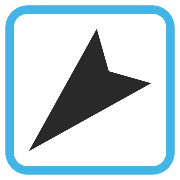 Pilspets åt vänster och nedåt vektor ikonen i en ram — Stock vektor