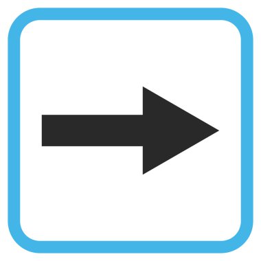 Ok sağ vektör simgesi bir çerçeve içinde