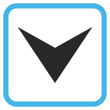 Vektör simgesi bir çerçeve içinde aşağı ok ucu