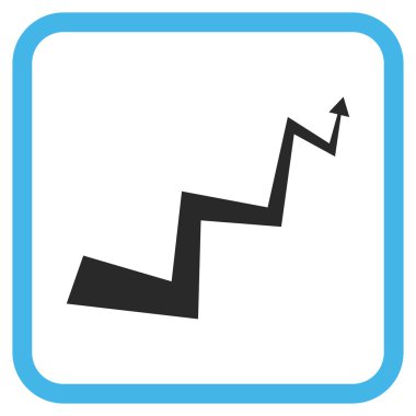 Eğri ok vektör simgesi bir çerçeve içinde