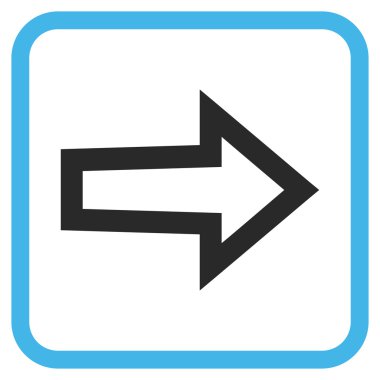 Ok sağ vektör simgesi bir çerçeve içinde