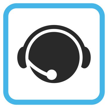 Çağrı Merkezi operatörü vektör simgesi bir çerçeve içinde