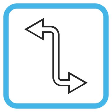Eğri Exchange ok vektör simgesi bir çerçeve içinde