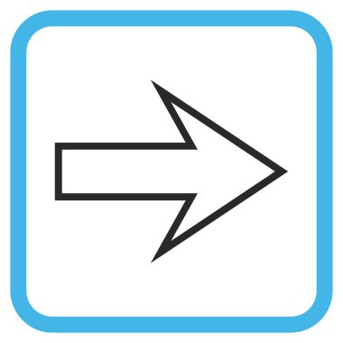 Ok sağ vektör simgesi bir çerçeve içinde