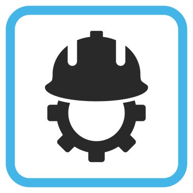 Geliştirme kask vektör simgesi bir çerçeve içinde