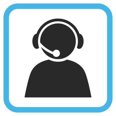 Çağrı Merkezi operatörü vektör simgesi bir çerçeve içinde