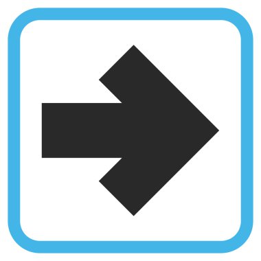 Ok sağ vektör simgesi bir çerçeve içinde