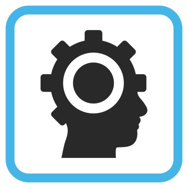 Cyborg dişli vektör simgesi bir çerçeve içinde