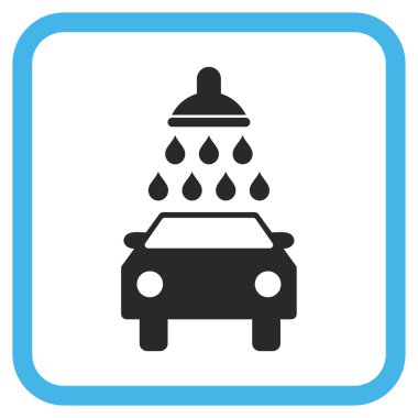 Oto yıkama vektör simgesi bir çerçeve içinde