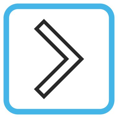 Ok ucu doğru vektör simgesi bir çerçeve içinde