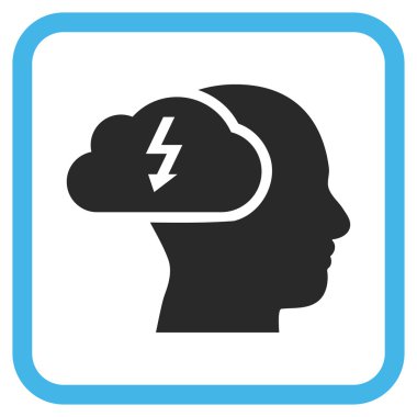 Beyin fırtınası vektör simgesi bir çerçeve içinde