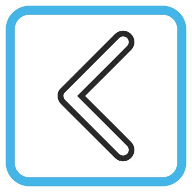 Ok ucu sol vektör simgesi bir çerçeve içinde