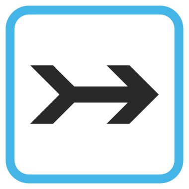 Ok sağ vektör simgesi bir çerçeve içinde