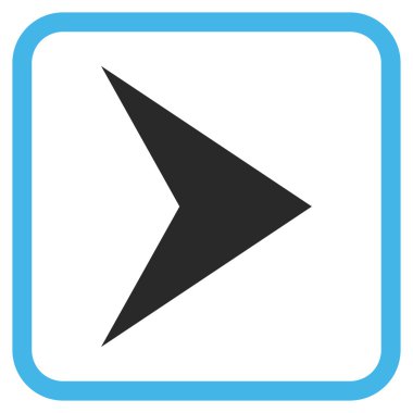 Ok ucu doğru vektör simgesi bir çerçeve içinde