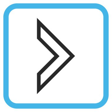 Ok ucu doğru vektör simgesi bir çerçeve içinde