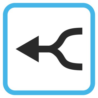 Ok sol vektör simgesi bir çerçeve içinde birleştirmek