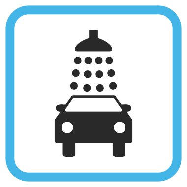 Oto yıkama vektör simgesi bir çerçeve içinde