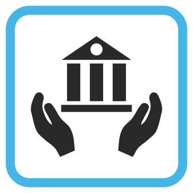 Banka hizmet vektör simgesi bir çerçeve içinde