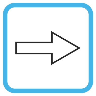 Ok sağ vektör simgesi bir çerçeve içinde