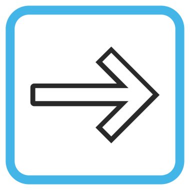 Ok sağ vektör simgesi bir çerçeve içinde