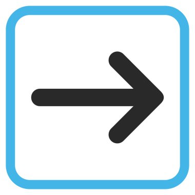 Ok sağ vektör simgesi bir çerçeve içinde